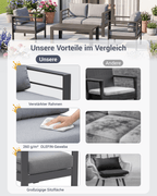 Terrassenmöbel 3 - 4 Personen grau - MeXo