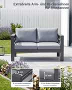 Terrassenmöbel 3 - 4 Personen grau - MeXo