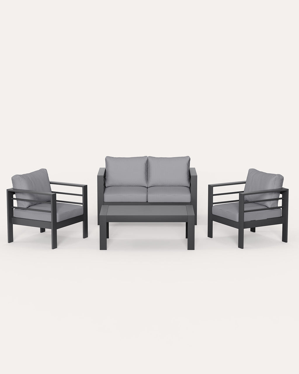 Terrassenmöbel 3 - 4 Personen grau - MeXo