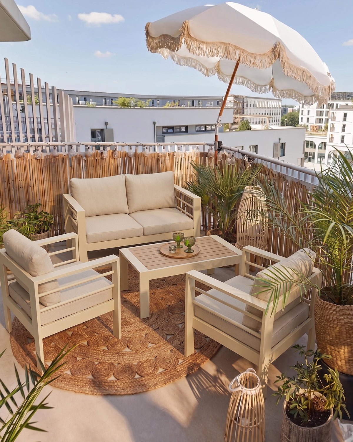 Terrassenmöbel 3-4 Personen grau - MeXo