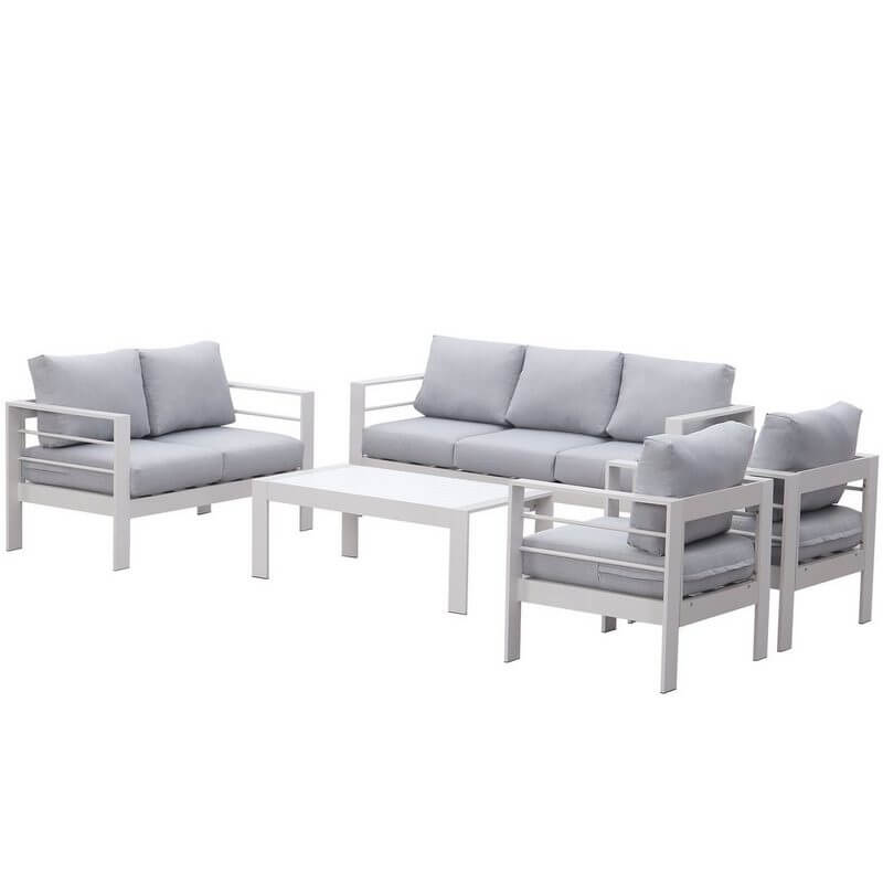 MeXo Lounge Gartenmöbel Set aus Aluminium für 4 - 7 Personen Weiß - MeXo - Home