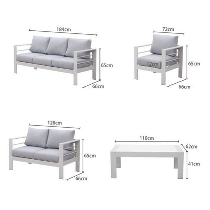 MeXo Lounge Gartenmöbel Set aus Aluminium für 4 - 7 Personen Weiß - MeXo - Home