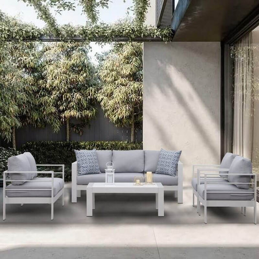 MeXo Lounge Gartenmöbel Set aus Aluminium für 4 - 7 Personen Weiß - MeXo - Home