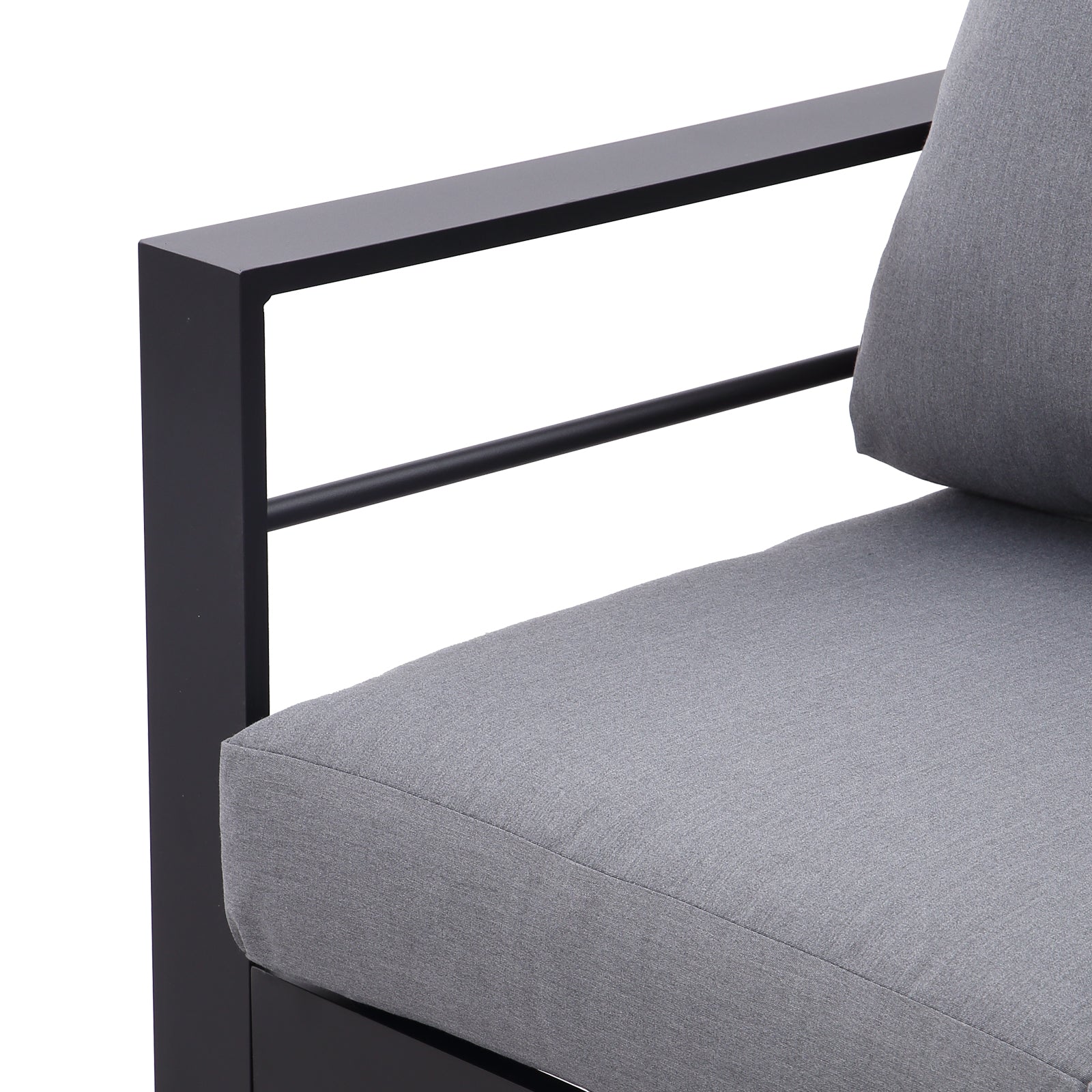 MeXo Lounge - Set Aluminium 6 - 7 Personen Gartenmöbel Set Metall Modern, Garten Sitzgruppe Wetterfest mit Sofa Sessel Tisch Olefin Kissen Auflagen Grau für Indoor Outdoor (Grau & Dunkelgrau) - MeXo - Home