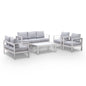 MeXo Lounge - Set Aluminium 6 - 7 Personen Gartenmöbel Set Metall Modern, Garten Sitzgruppe Wetterfest mit Sofa Sessel Tisch Olefin Kissen Auflagen Grau für Indoor Outdoor (Grau & Dunkelgrau) - MeXo - Home