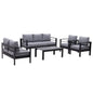 MeXo Lounge - Set Aluminium 6 - 7 Personen Gartenmöbel Set Metall Modern, Garten Sitzgruppe Wetterfest mit Sofa Sessel Tisch Olefin Kissen Auflagen Grau für Indoor Outdoor (Grau & Dunkelgrau) - MeXo - Home