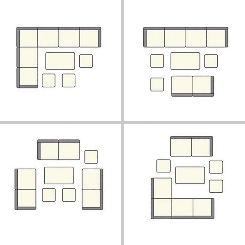 MeXo Loungeset Gartenmöbel Set 9 Personen mit Esstisch wetterfest, Modulare Ecklounge, (Esstisch 132x76x67cm, 7 - tlg., Belastbarkeit pro Sitzplatz bis zur 140kg) - MeXo - Home