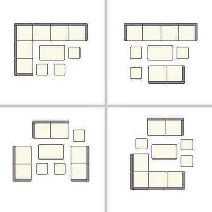 MeXo Loungeset Gartenmöbel Set 9 Personen mit Esstisch wetterfest, Modulare Ecklounge, (Esstisch 132x76x67cm, 7 - tlg., Belastbarkeit pro Sitzplatz bis zur 140kg) - MeXo - Home