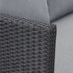 MeXo Polyrattan Gartenmöbel - Set Lounge - Set mit Ecksofa, WPC Esstisch, 3 Hocker, Kissen - Gartenlounge wetterfest bis 10 Personen - MeXo - Home